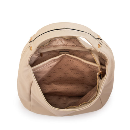 Cartera corte oval barbara blanco crudo