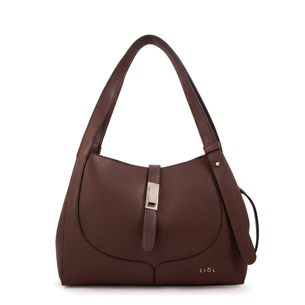 Cartera tote carey pequeña café oscuro