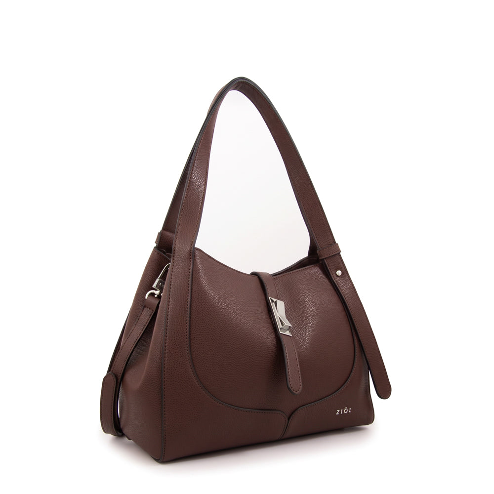 Cartera tote carey pequeña café oscuro