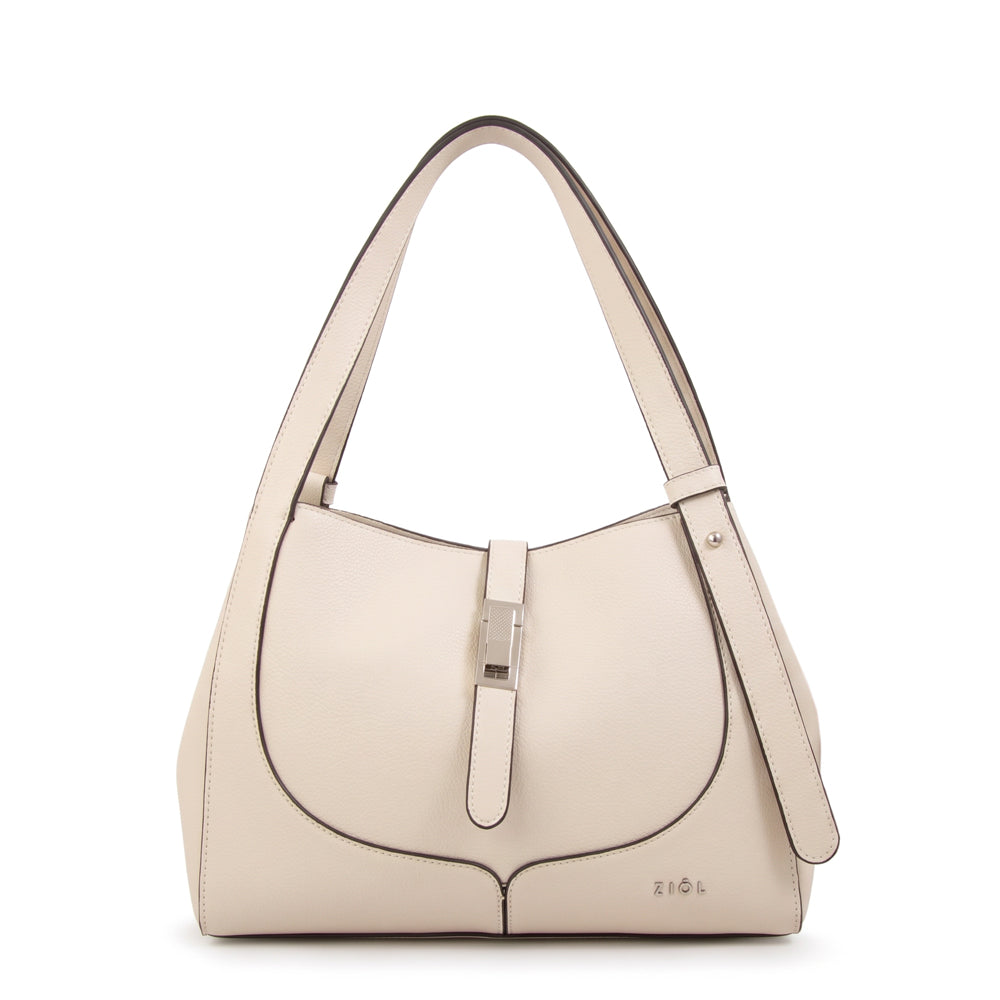 Cartera tote carey pequeña blanco crudo
