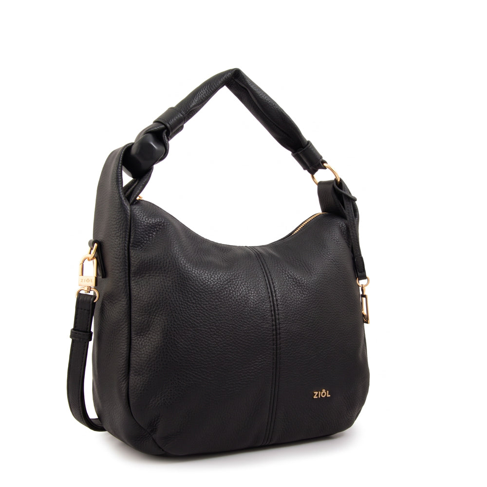 Cartera corte oval casandra grande negro