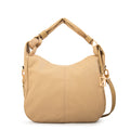 Cartera corte oval casandra grande beige oscuro