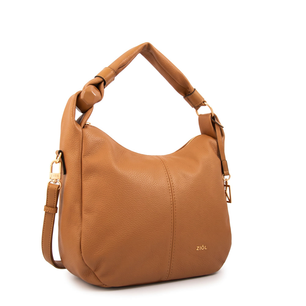 Cartera corte oval casandra grande camel