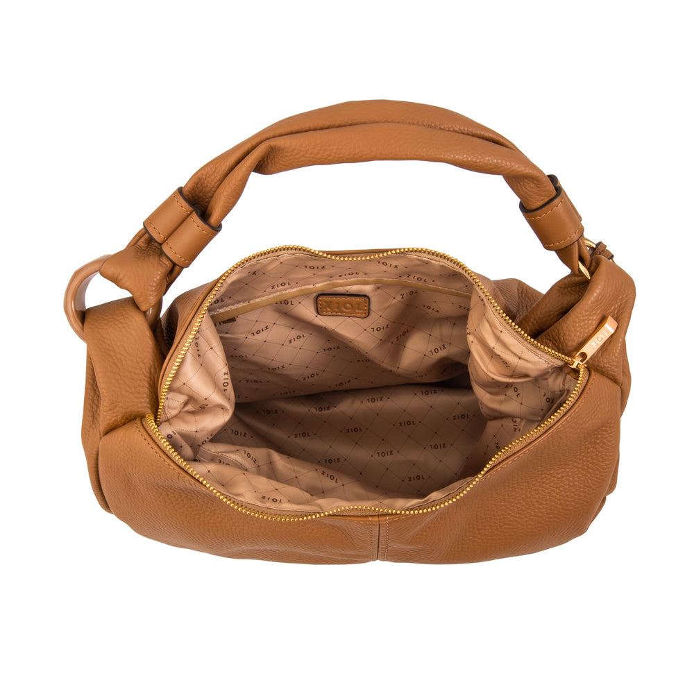 Cartera corte oval casandra grande camel