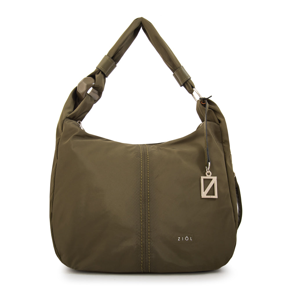 Cartera corte oval casandra grande verde oliva
