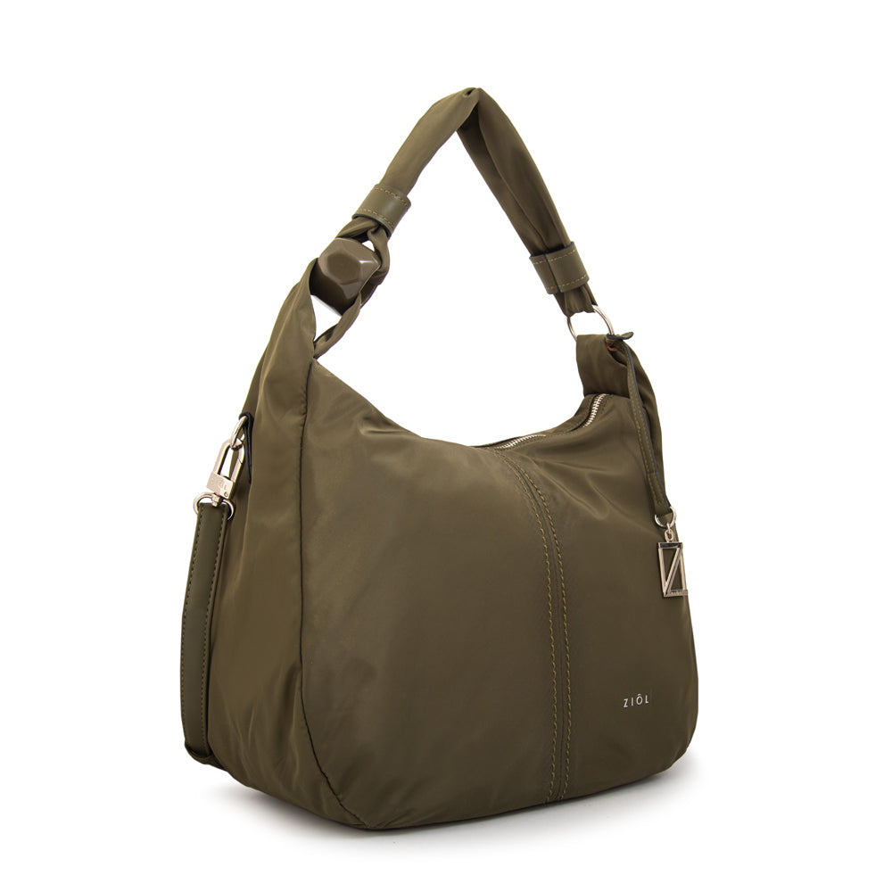Cartera corte oval casandra grande verde oliva