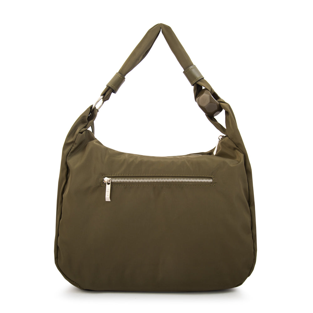 Cartera corte oval casandra grande verde oliva