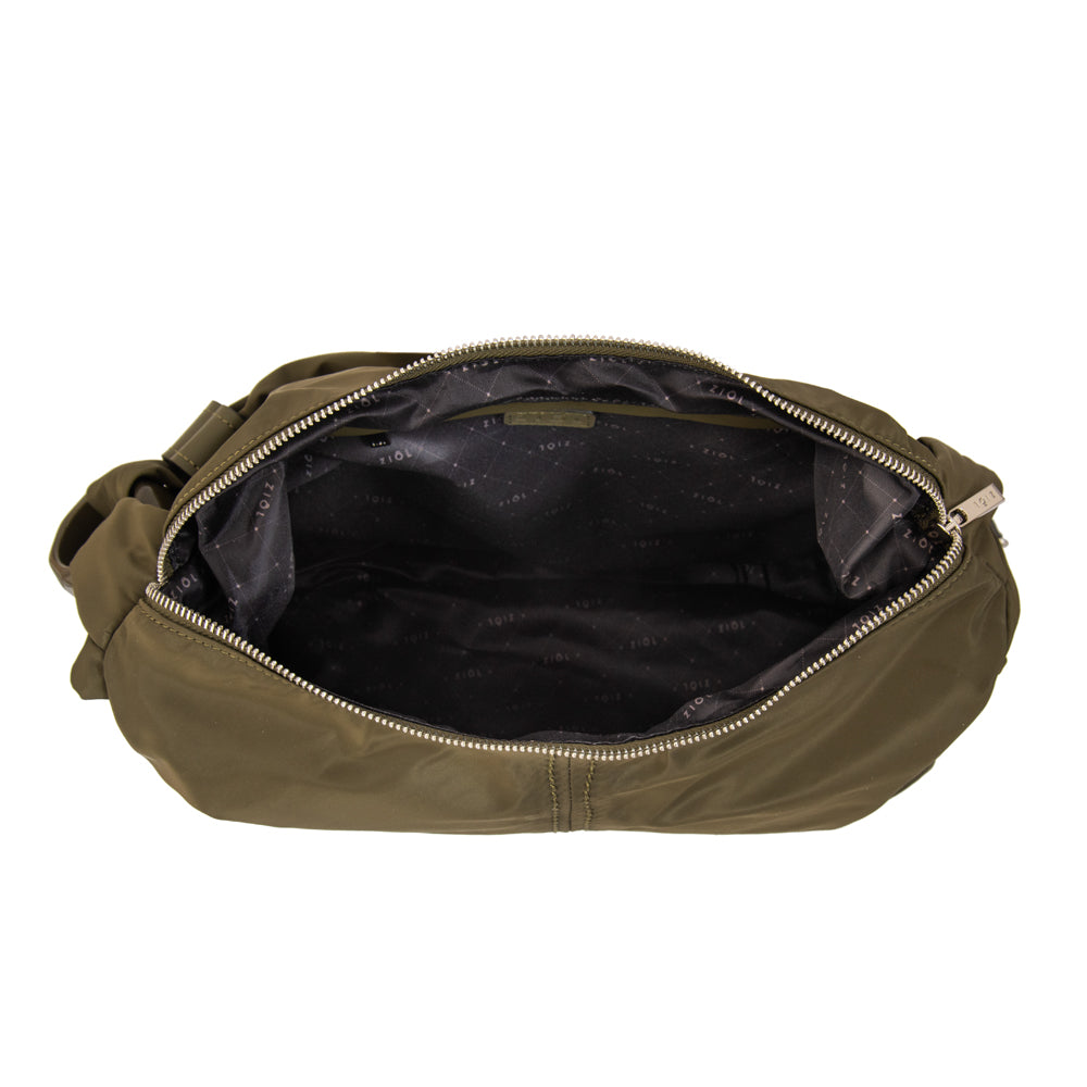 Cartera corte oval casandra grande verde oliva