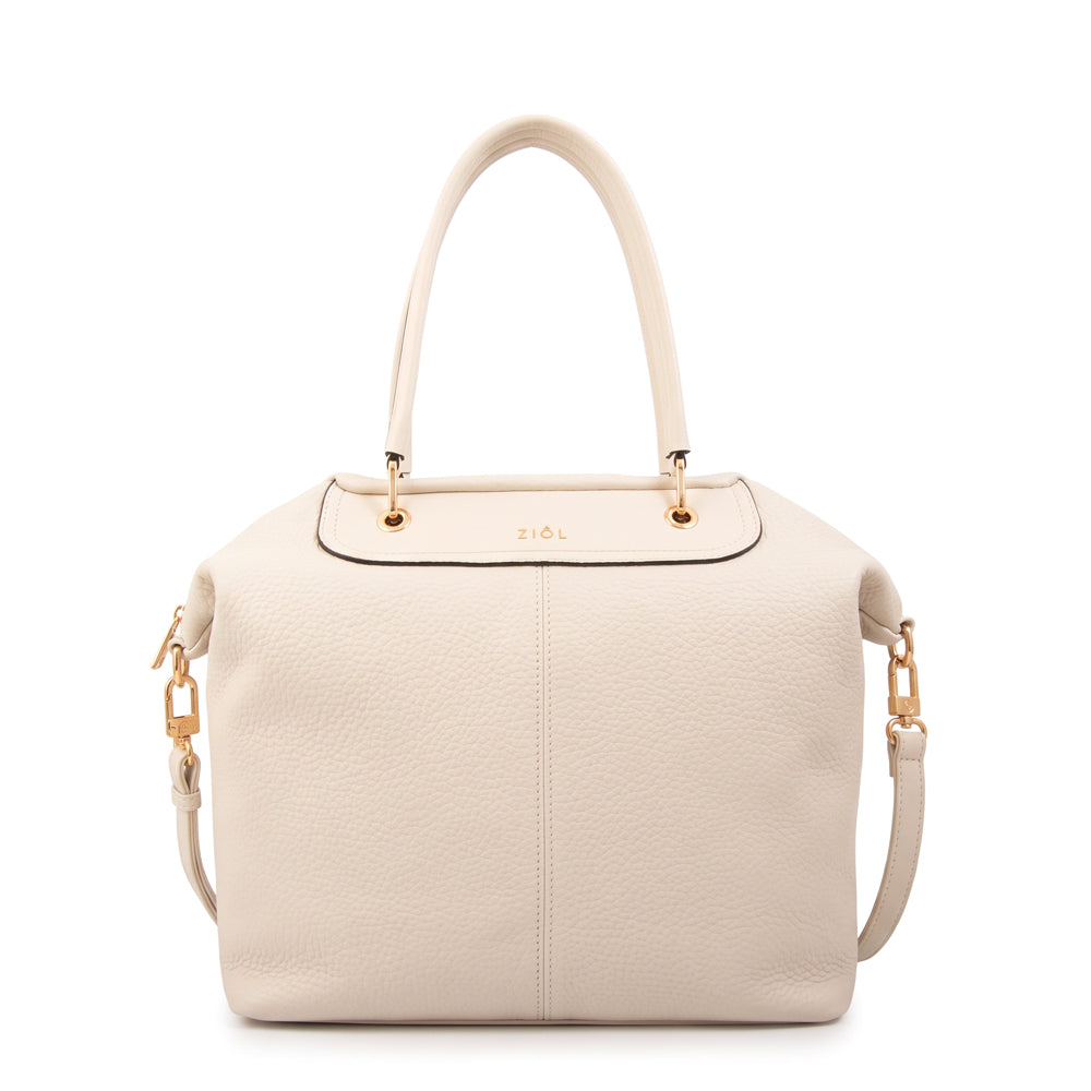 Cartera tote elvira grande blanco crudo