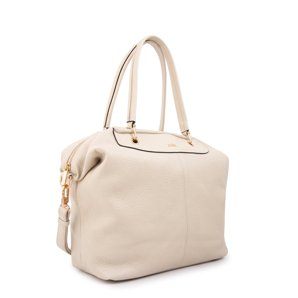 Cartera tote elvira grande blanco crudo