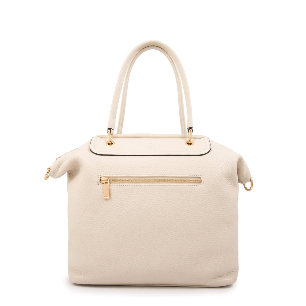 Cartera tote elvira grande blanco crudo