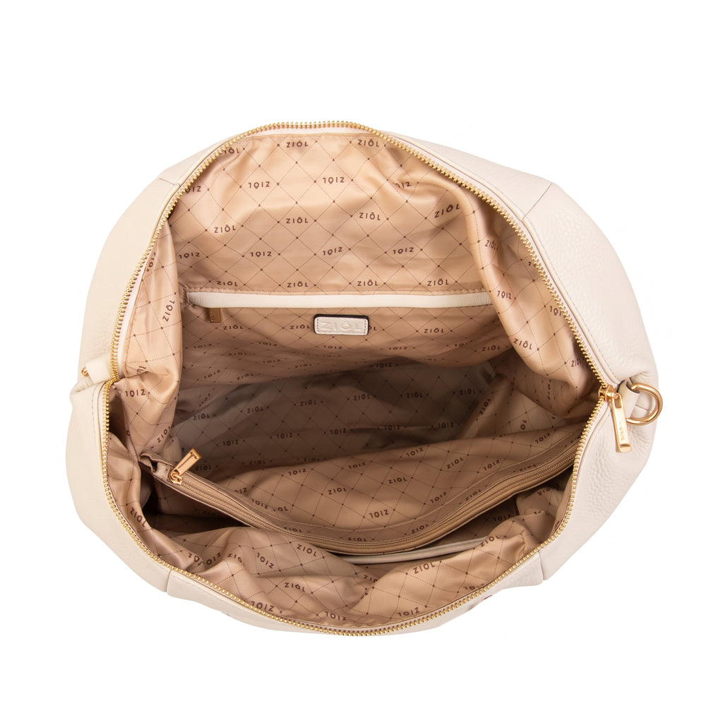 Cartera tote elvira grande blanco crudo