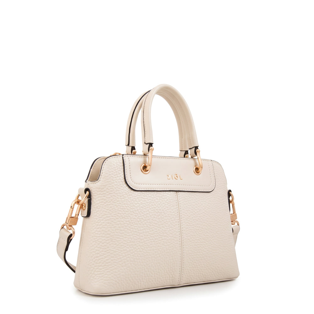 Cartera bandolera elvira mediana blanco crudo