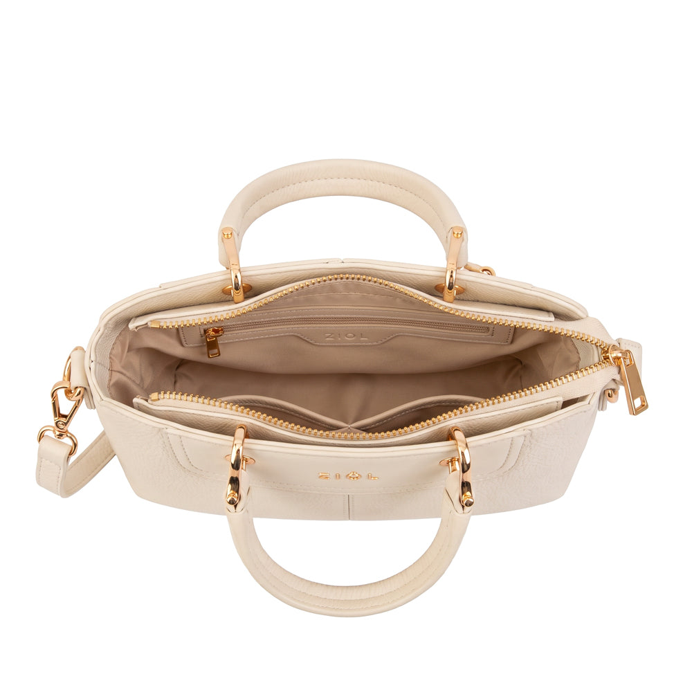 Cartera bandolera elvira mediana blanco crudo