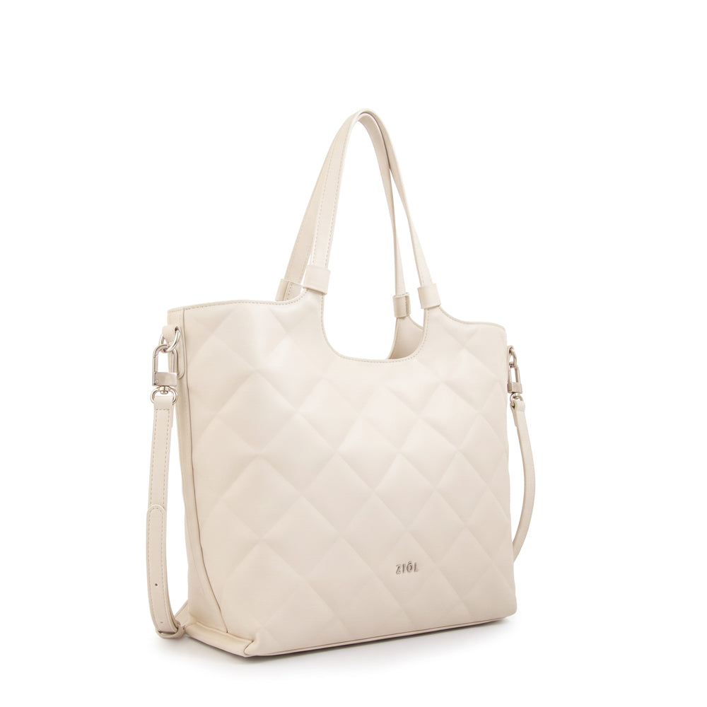Cartera tote liah grande blanco crudo