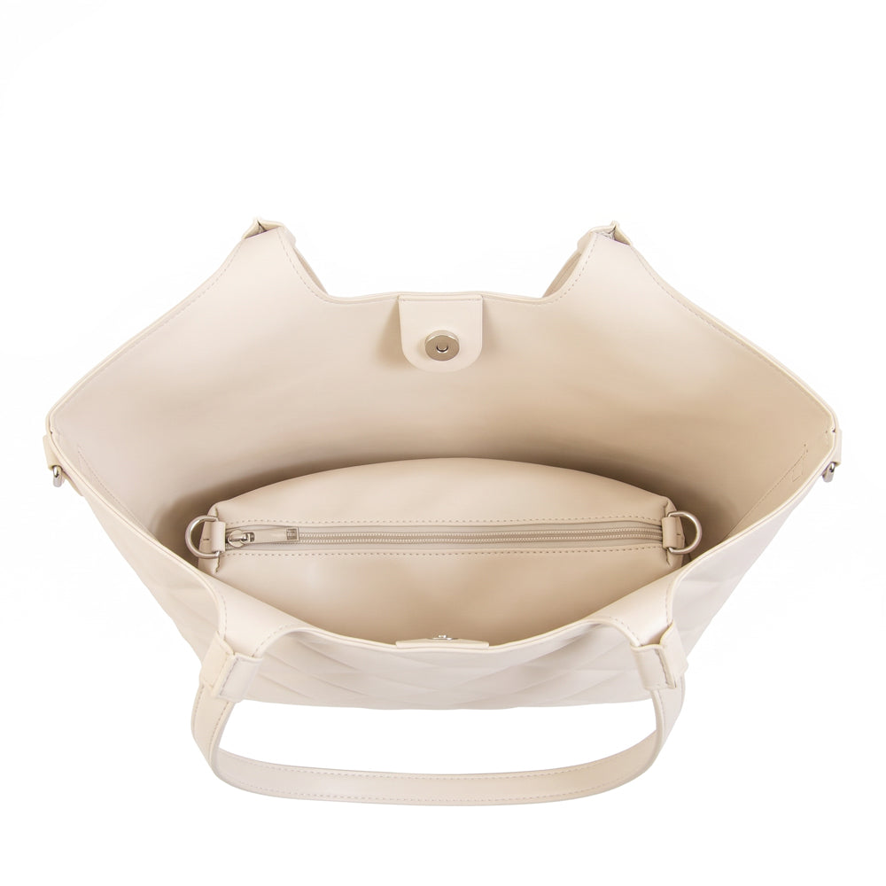 Cartera tote liah grande blanco crudo