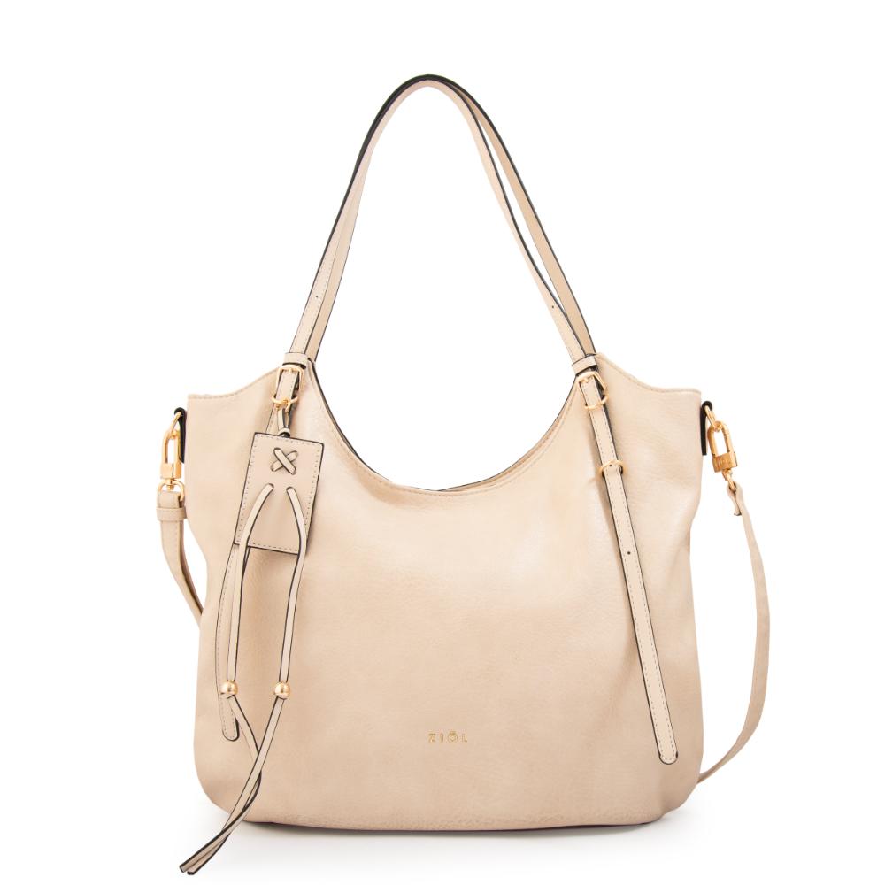 Cartera tote tavia grande blanco crudo