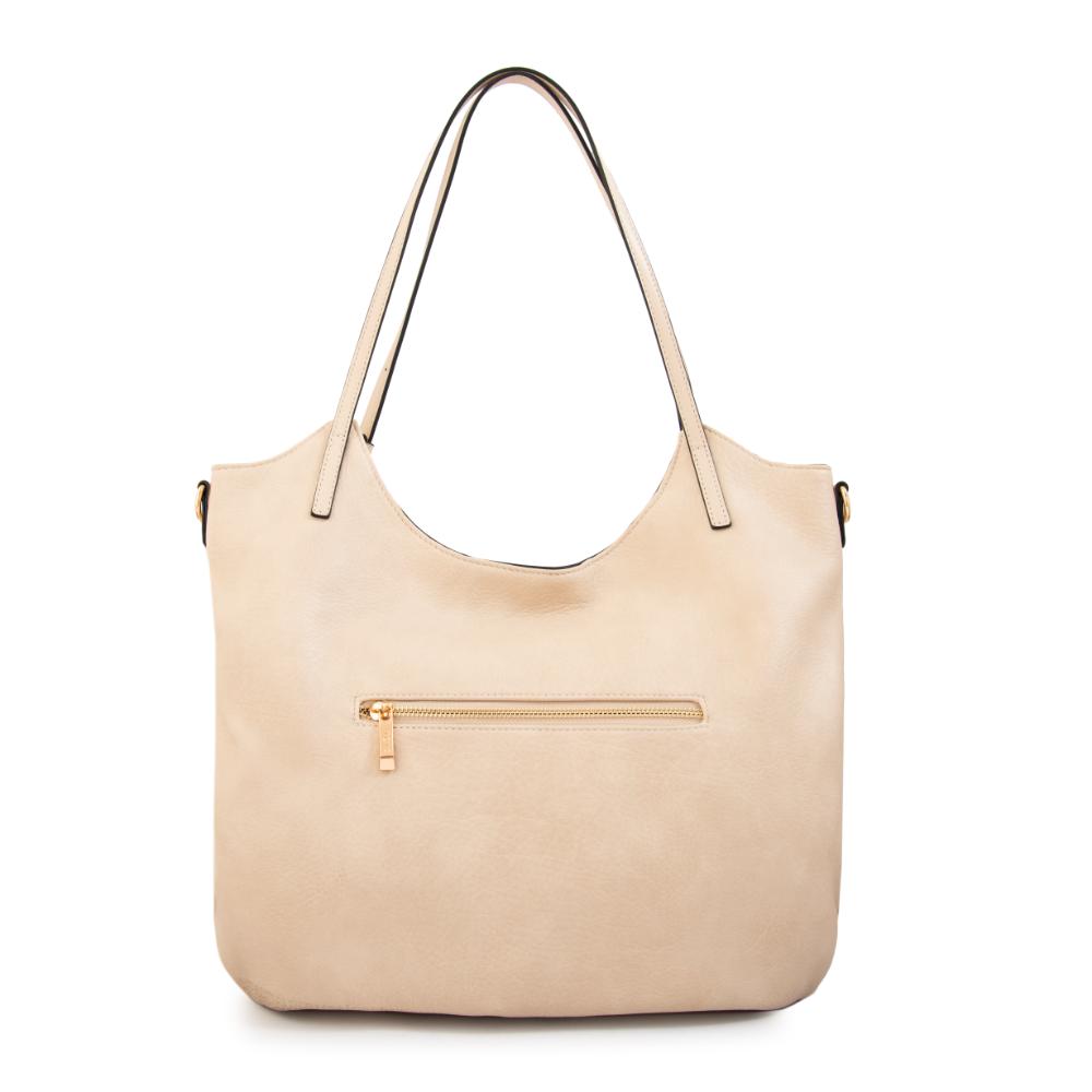 Cartera tote tavia grande blanco crudo