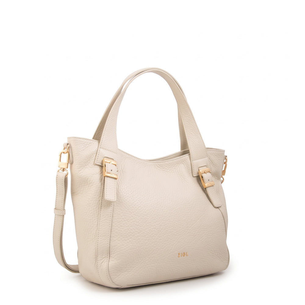 Cartera tote tessa grande blanco crudo