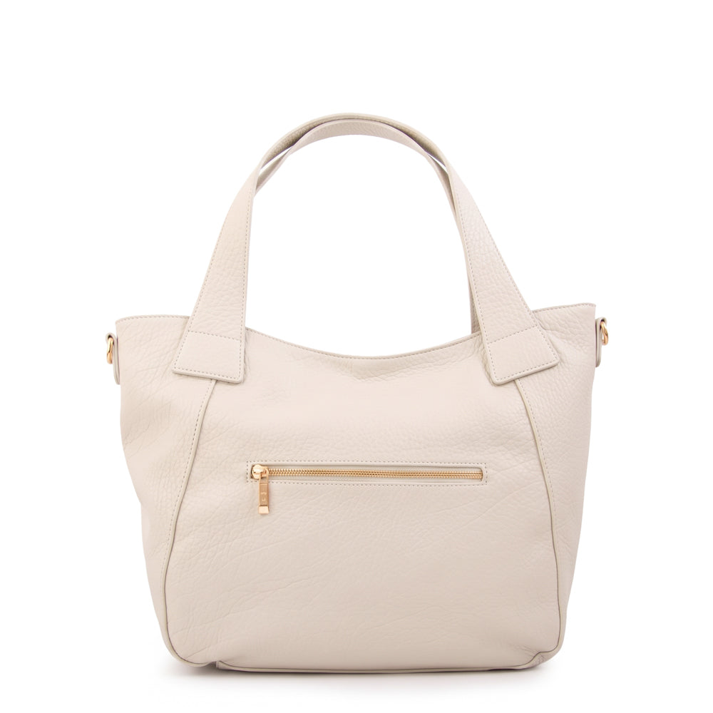 Cartera tote tessa grande blanco crudo