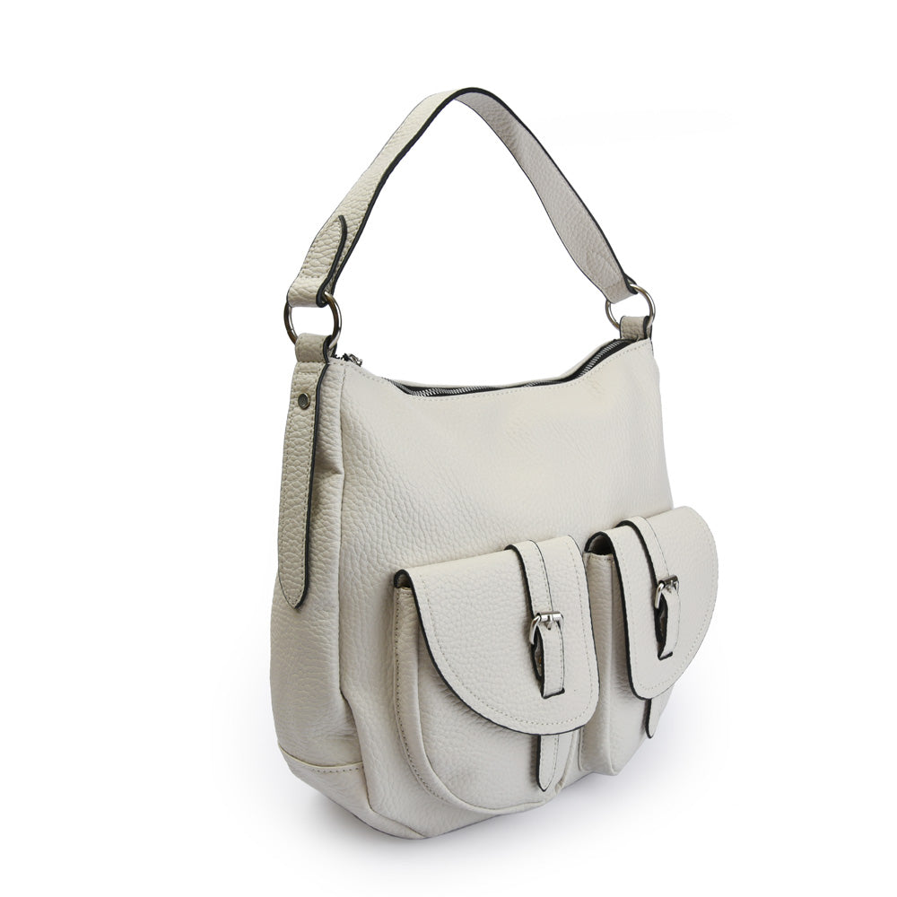 Bertha Cartera Bolso Oval Grande Blanco Crudo