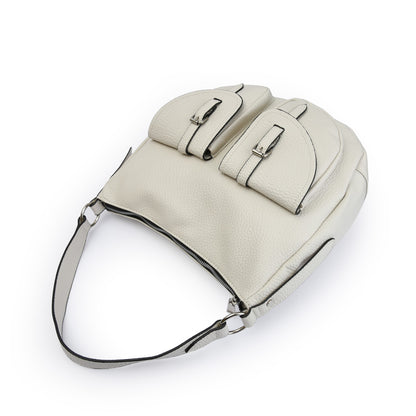 Bertha Cartera Bolso Oval Grande Blanco Crudo