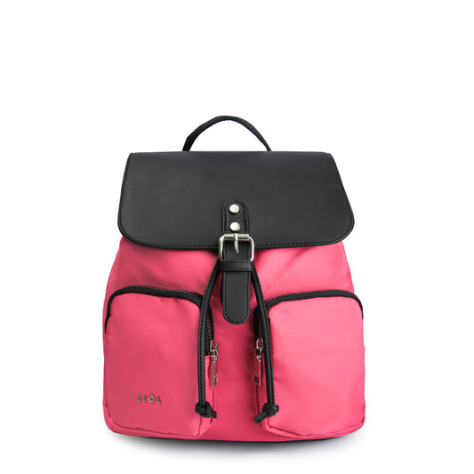 Mochila Con Tapa Mediana Minzip Fucsia