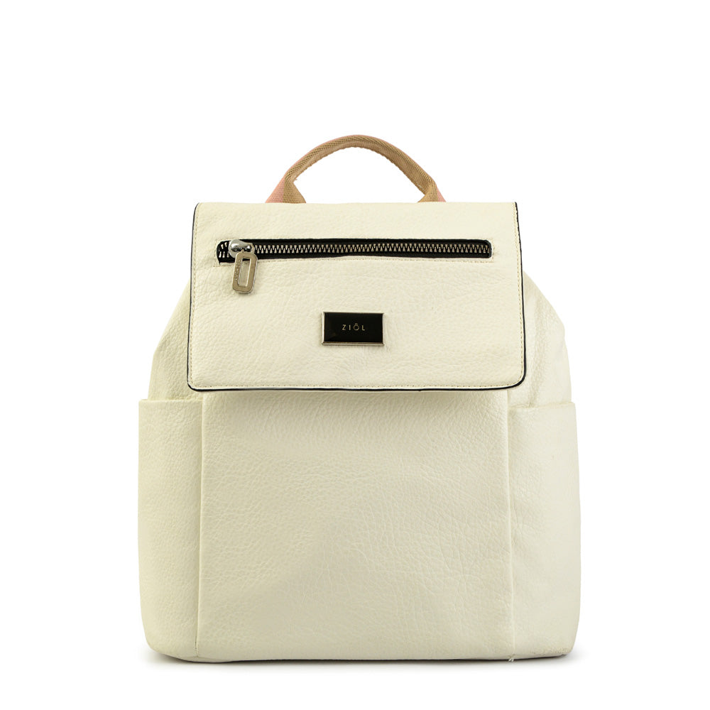 Mochila Con Tapa Grande Abrielle Blanco