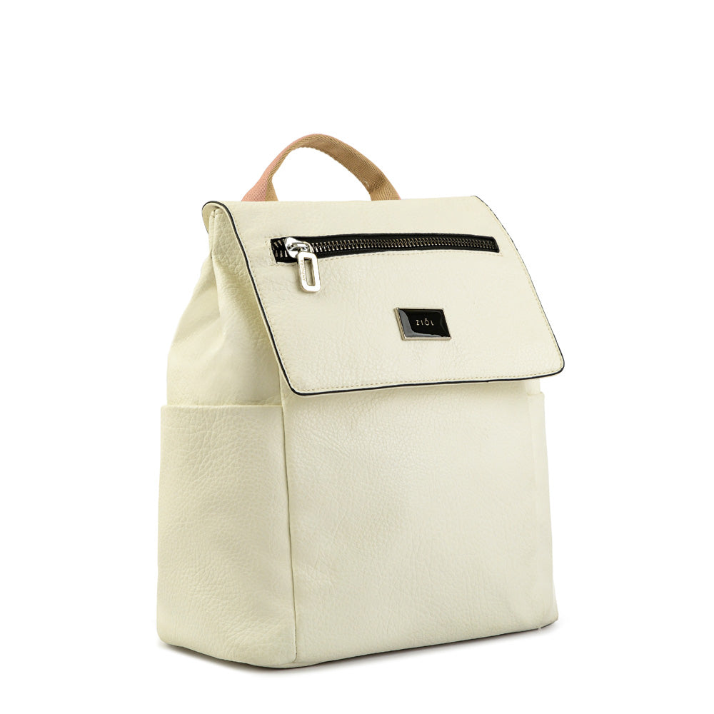 Mochila Con Tapa Grande Abrielle Blanco