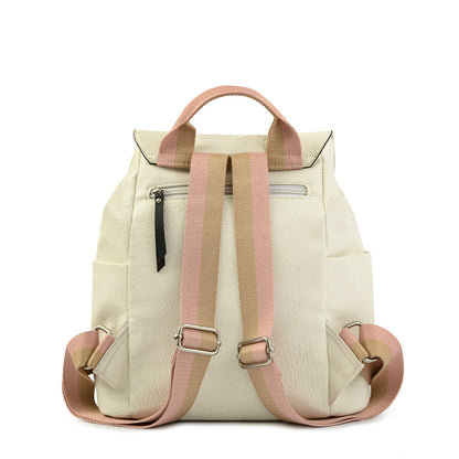 Mochila Con Tapa Grande Abrielle Blanco