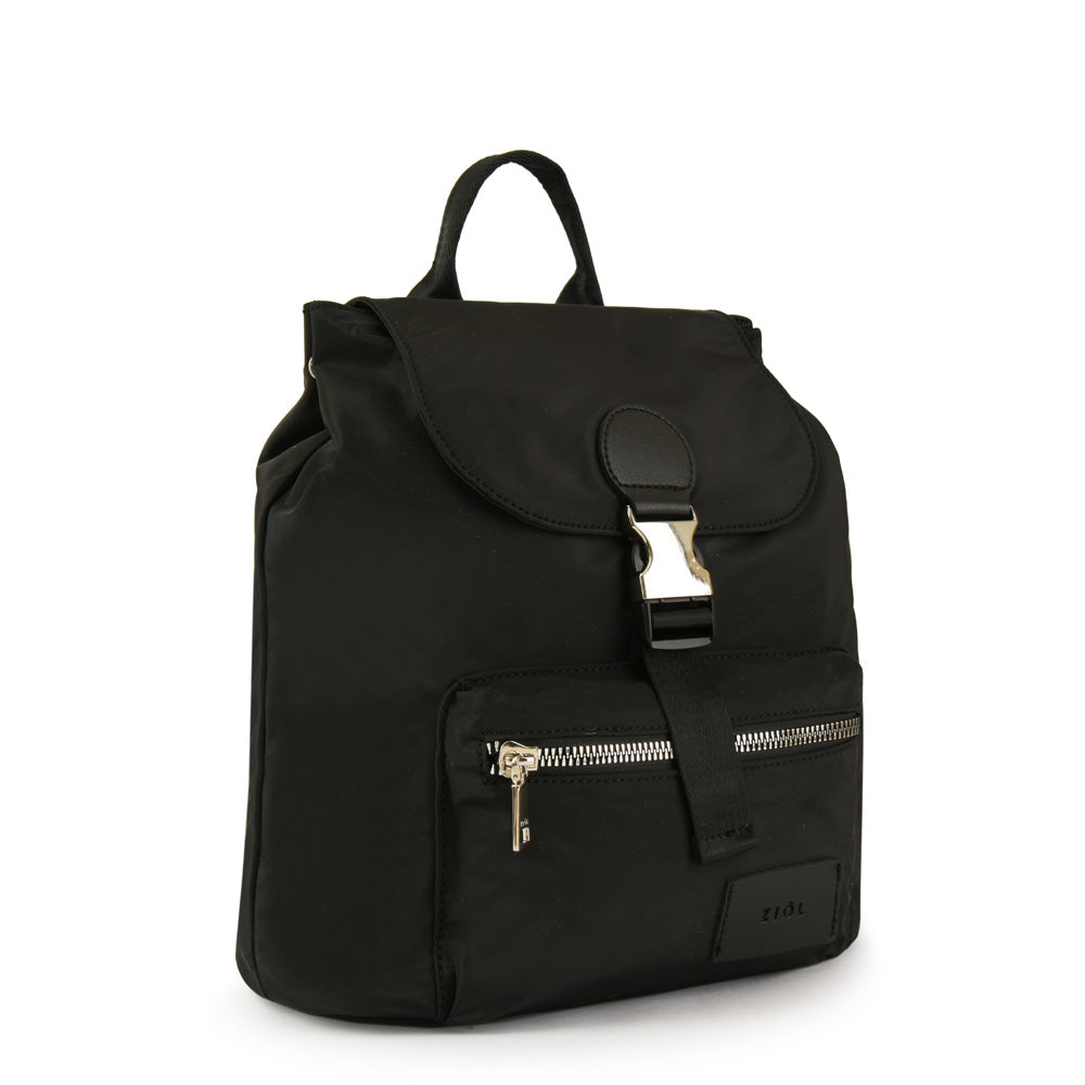 Mochila con tapa amara mediana negro