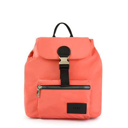 Mochila Con Tapa Mediana Amara Coral