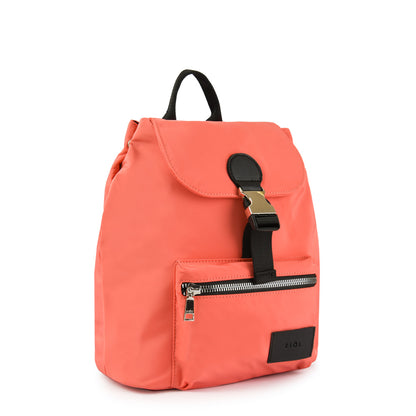 Mochila Con Tapa Mediana Amara Coral