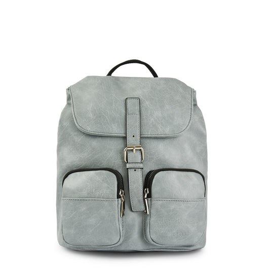 Mochila Con Tapa Basy Denim Mediana Ziol