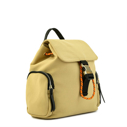 Mochila Burano Con Tapa Mediana Beige Ziol