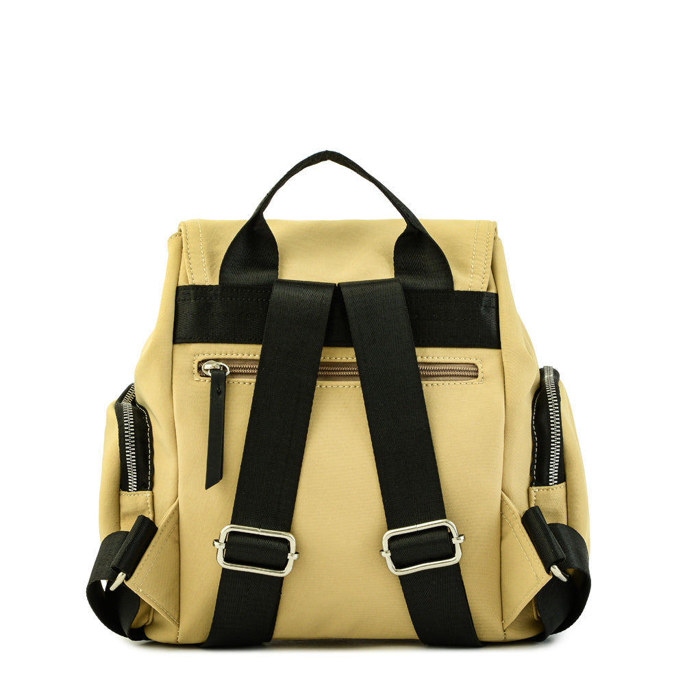 Mochila Burano Con Tapa Mediana Beige Ziol