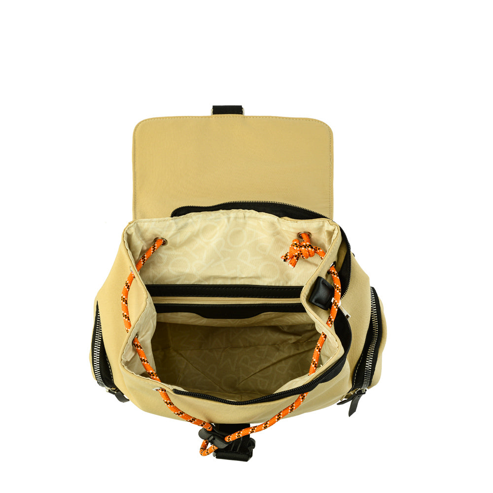 Mochila Burano Con Tapa Mediana Beige Ziol