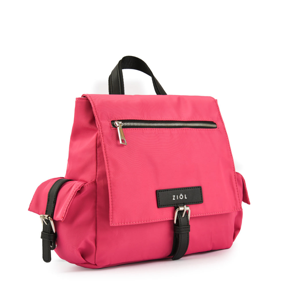 Mochila Con Tapa Mediana Marion Fucsia