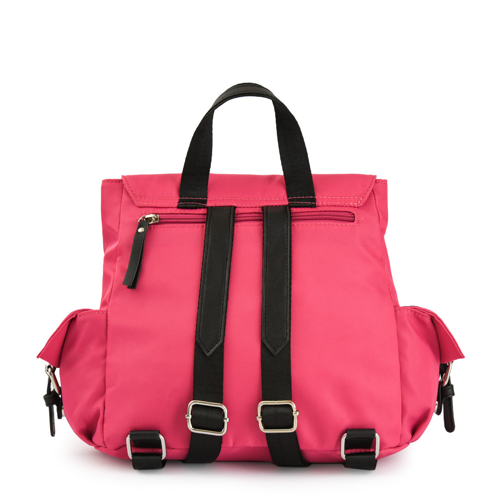 Mochila Con Tapa Mediana Marion Fucsia