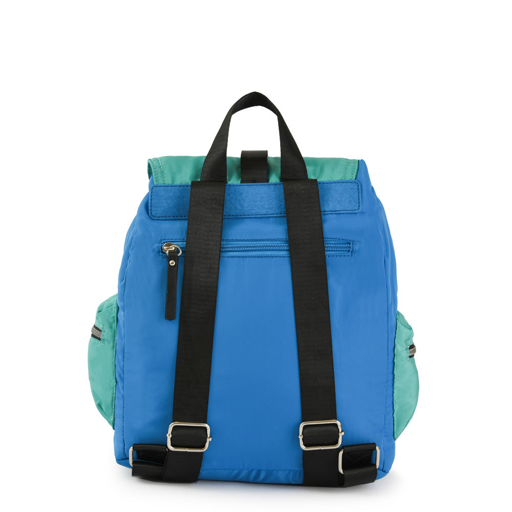 Mochila Con Tapa Mediana Abie Azul