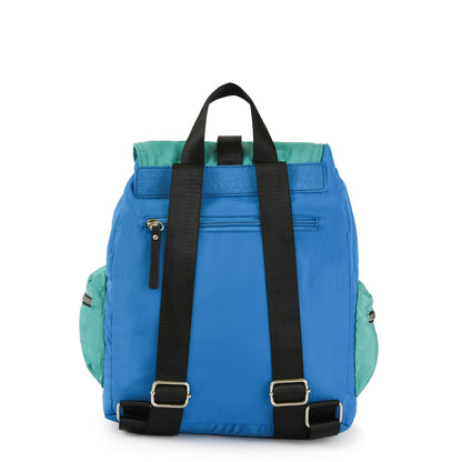 Mochila Con Tapa Mediana Abie Azul