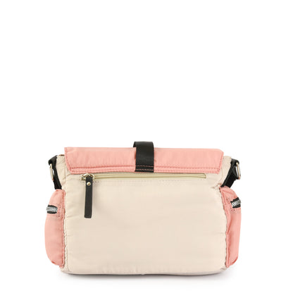 Cartera bandolera con tapa pequeña abie blanco crudo