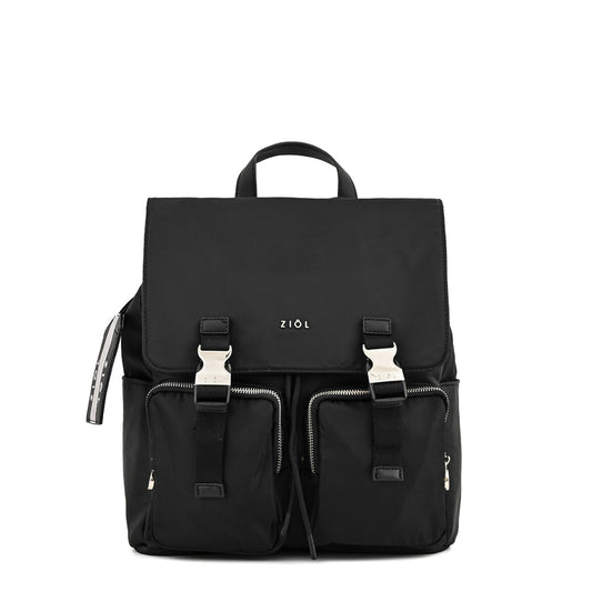 Mochila con tapa mediana odelia negro