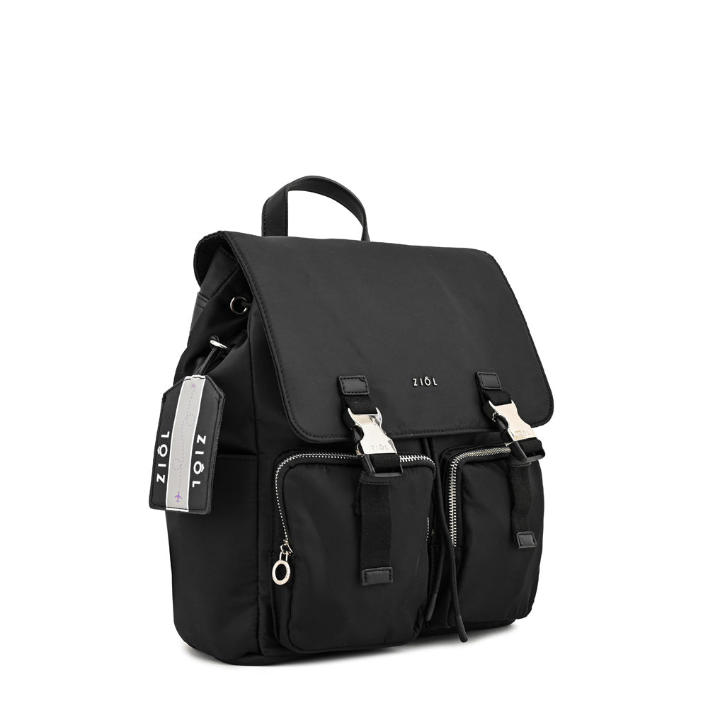 Mochila con tapa odelia mediana negro