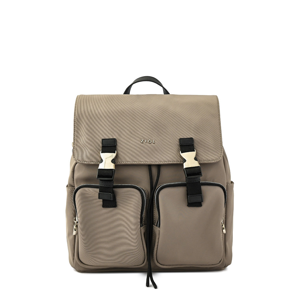 Mochila con tapa odelia mediana beige oscuro