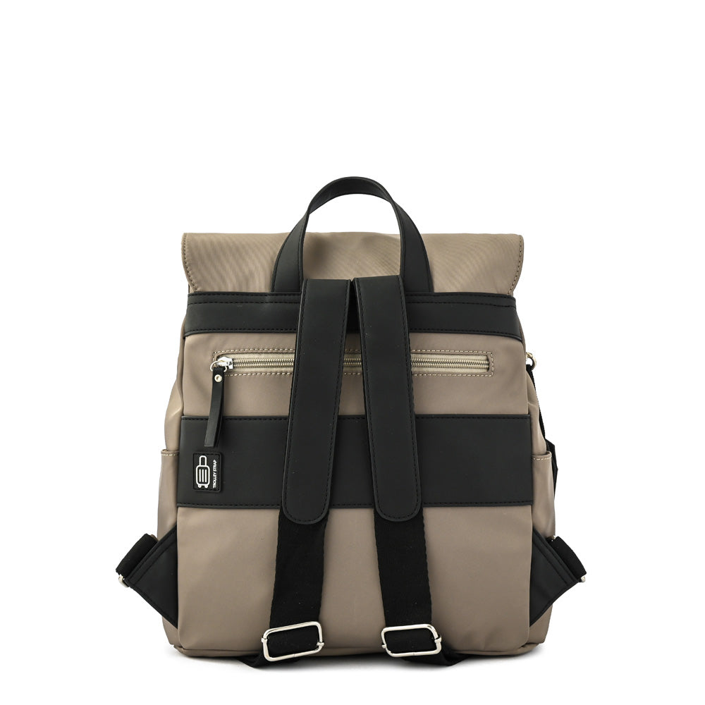 Mochila con tapa odelia mediana beige oscuro