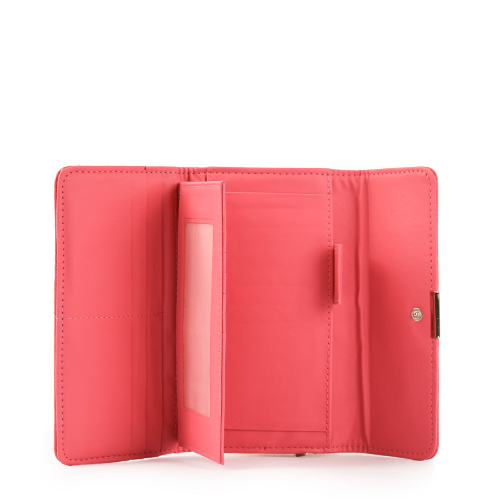 Chequera Con Flap Grande Caroline Coral