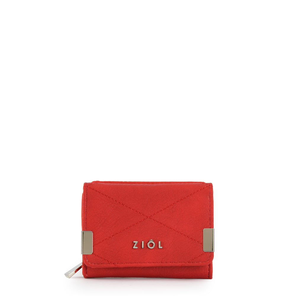 Billetera cierre exterior pequeña pinu rojo