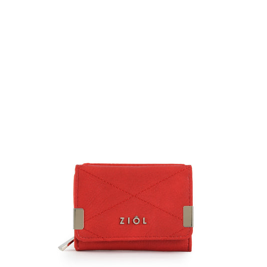 Billetera cierre exterior pequeña pinu rojo