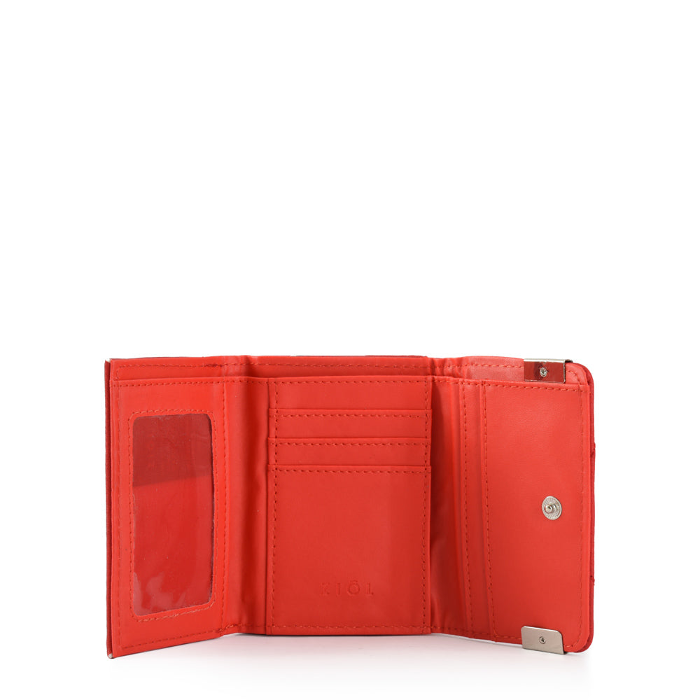 Billetera cierre exterior pequeña pinu rojo